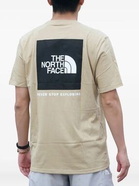The North Face Men’s Box Logo Tee - Beige & Black